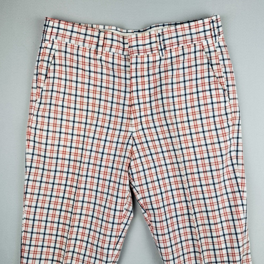 Vintage 70s Sears Kings Road Plaid Pants Perma Prest Golf Disco 34x30